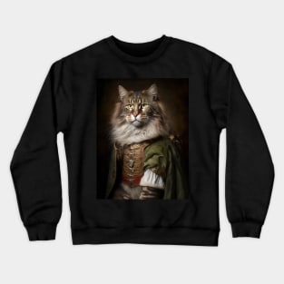 Royal Portrait of a Norwegian Forest Cat Crewneck Sweatshirt